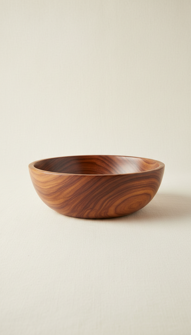 Hand-Turned Walnut Salad Bowl